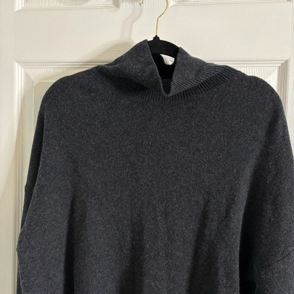 Nap Loungewear Sweater Womens XL Grey/Black Slant Turtleneck Wool - Picture 2 of 9